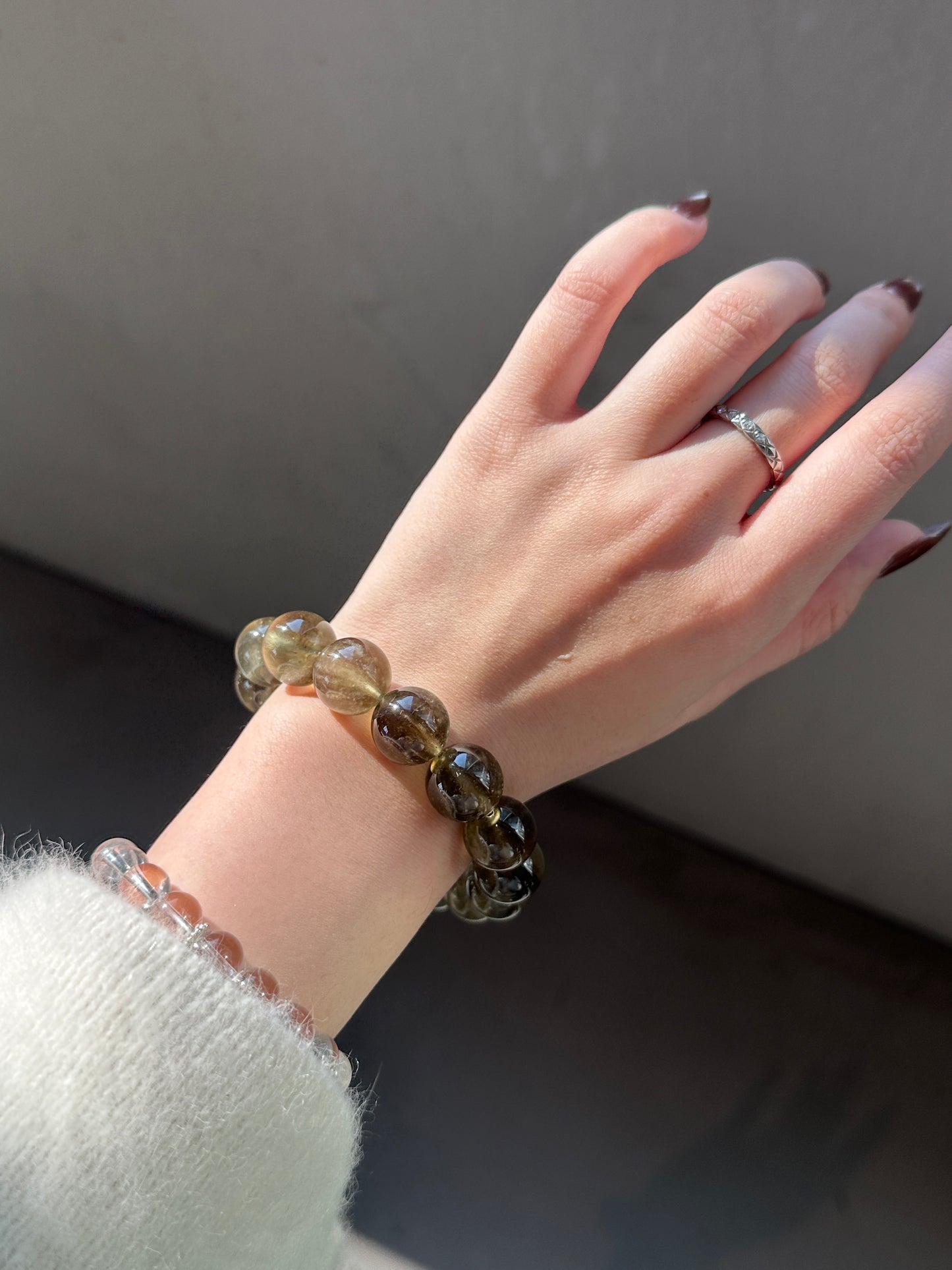 BLACK GOLD LIBYAN DESERT GLASS BRACELET