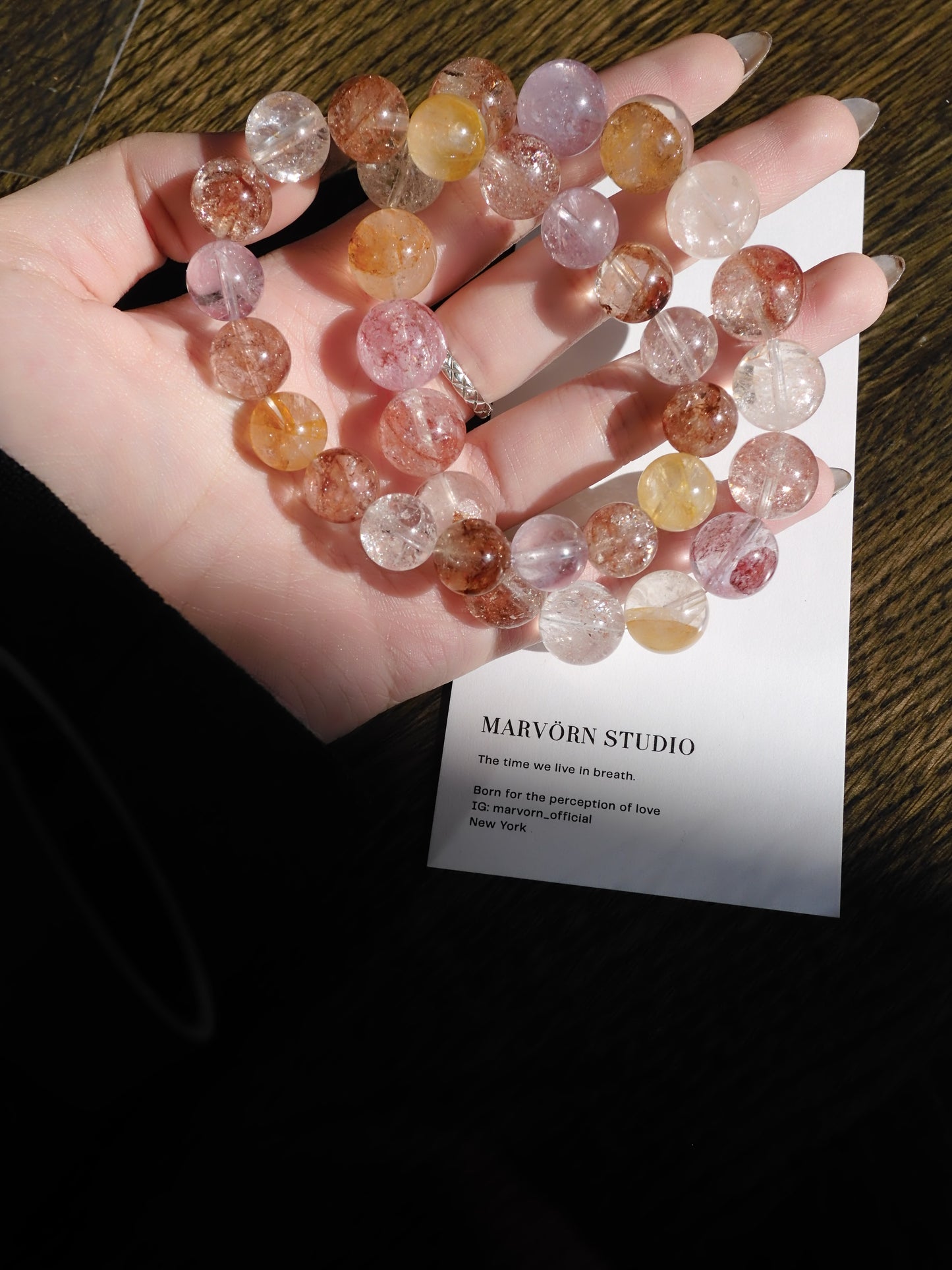 HEMATOID HERKIMER DIAMOND BRACELET