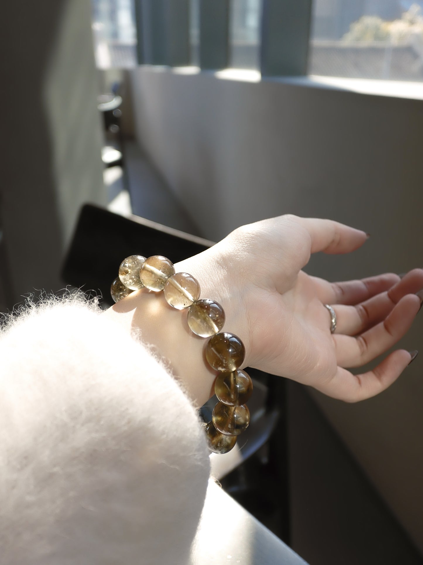 BLACK GOLD LIBYAN DESERT GLASS BRACELET