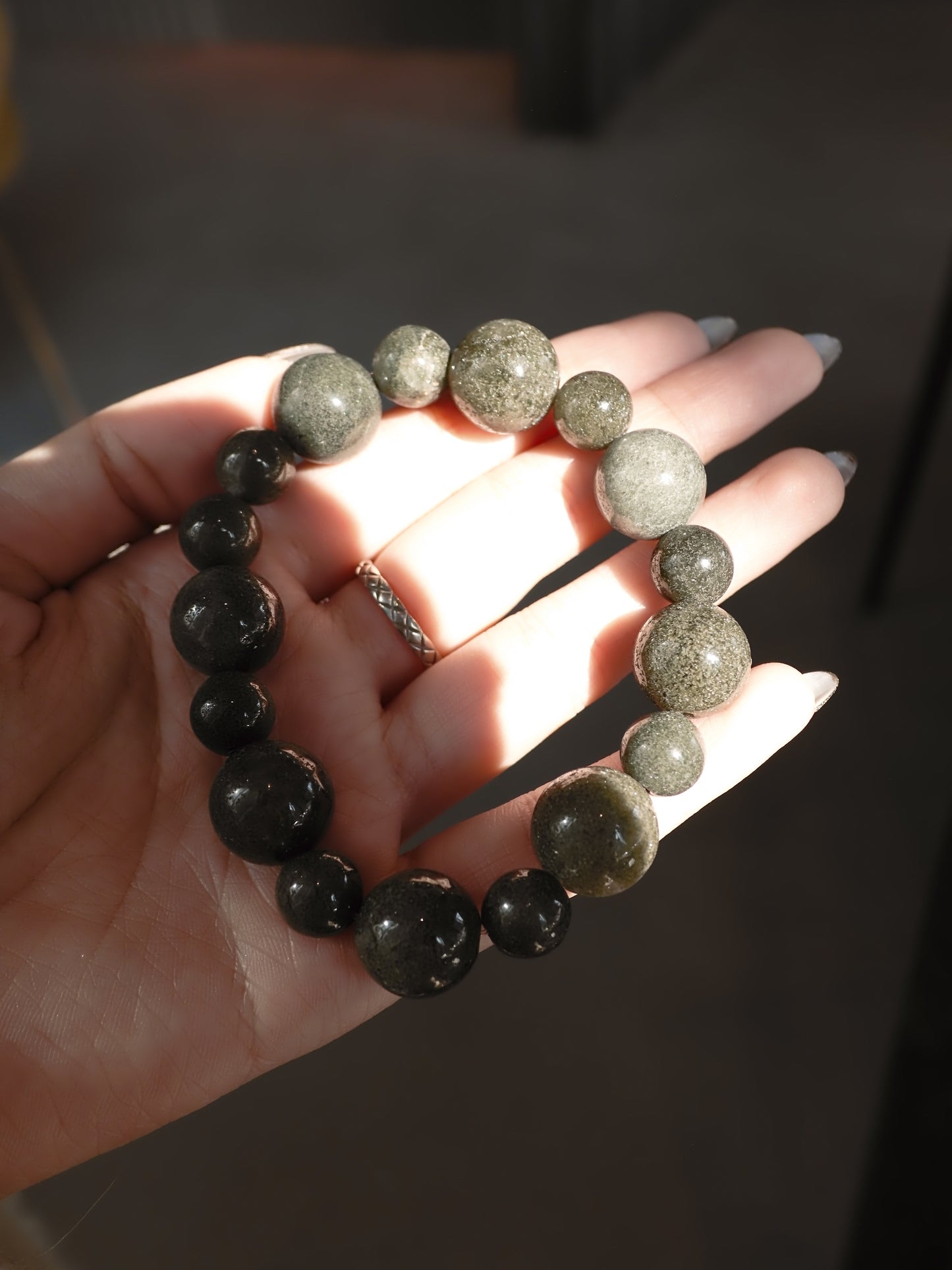 TIBETAN GREEN PHANTOM QUARTZ BRACELET