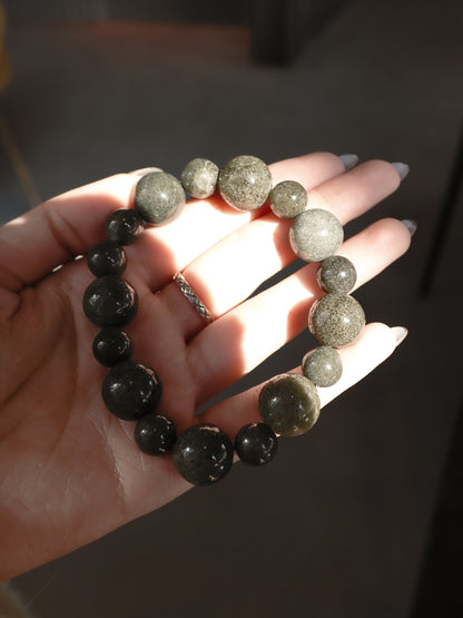 TIBETAN GREEN PHANTOM QUARTZ BRACELET