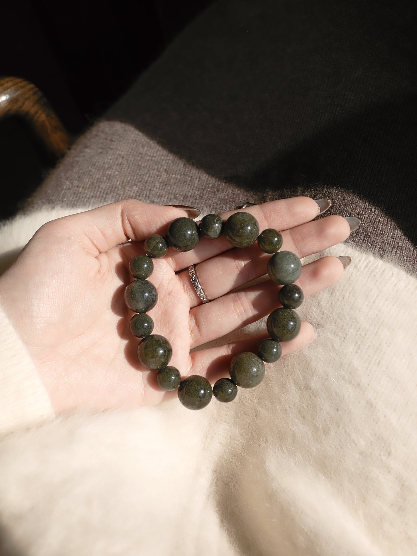 TIBETAN GREEN PHANTOM QUARTZ BRACELET