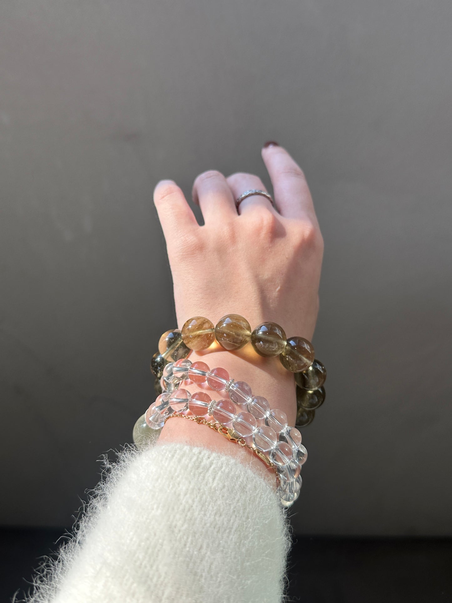 BLACK GOLD LIBYAN DESERT GLASS BRACELET