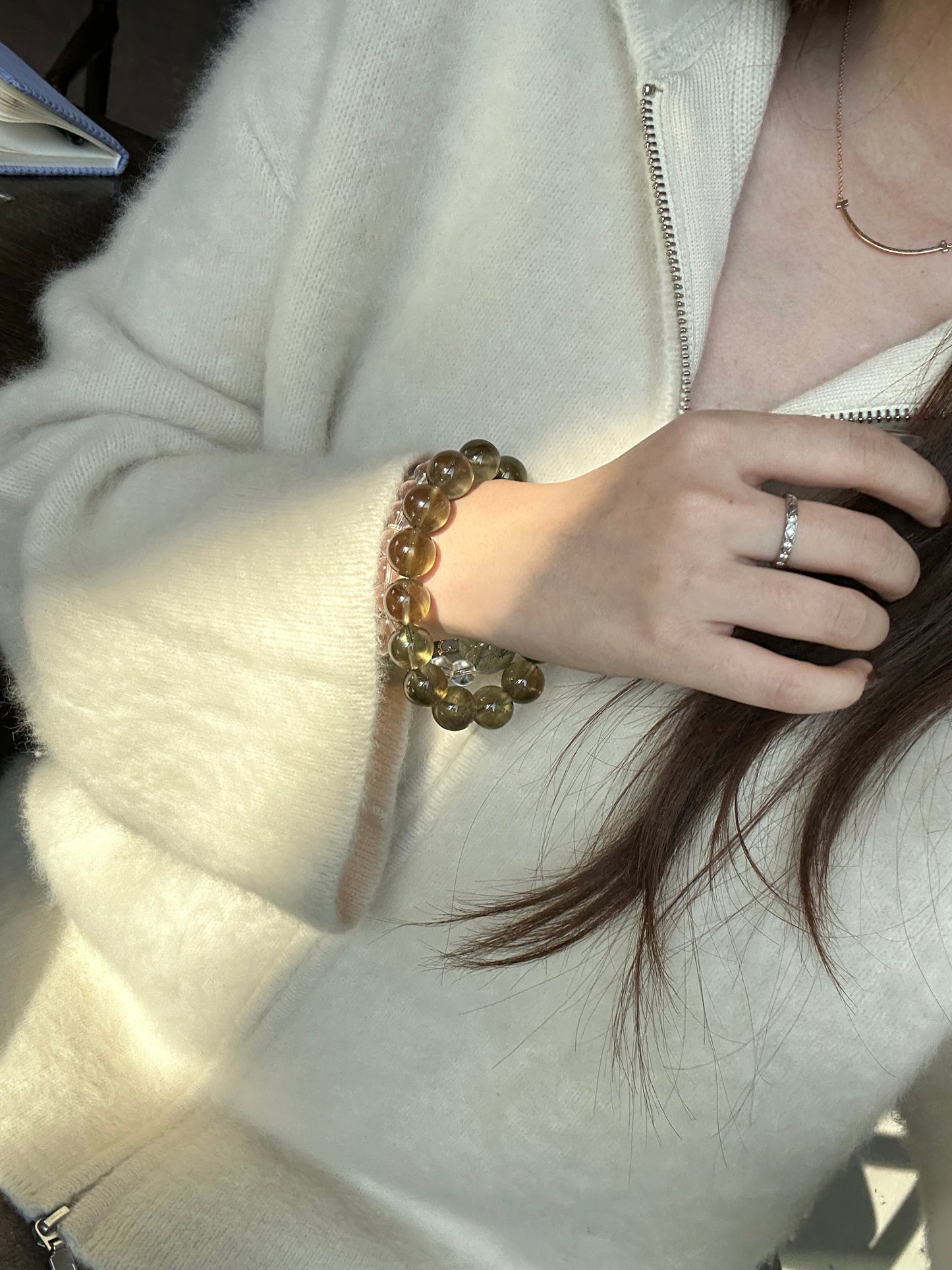 BLACK GOLD LIBYAN DESERT GLASS BRACELET
